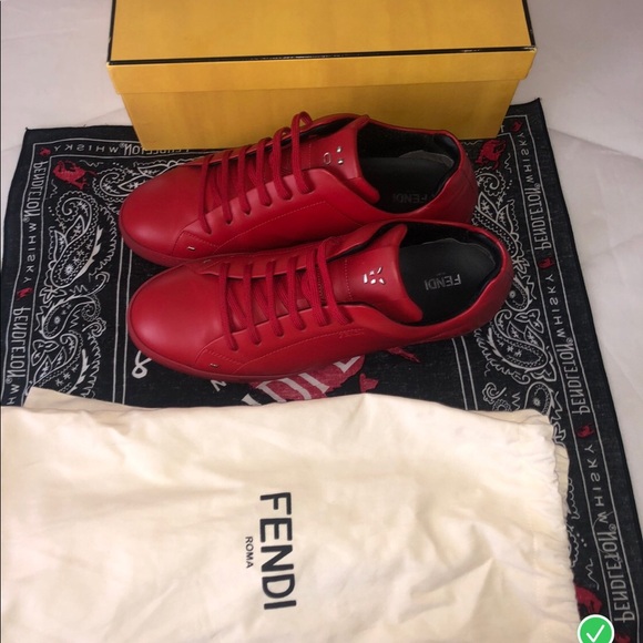Red Fendi Sneaker size 10 European size 11 US